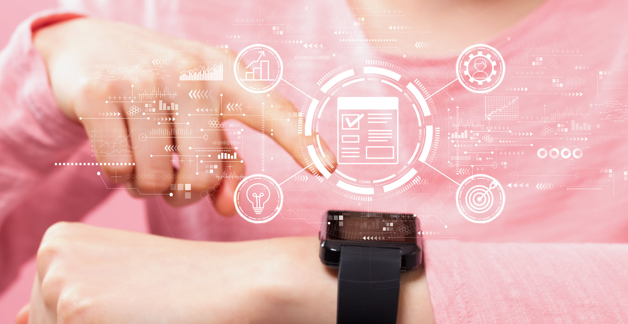Smart medical device with digital interface showing health analytics and monitoring